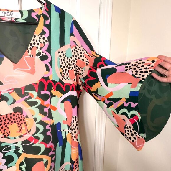 Crosby by Mollie Burch Olivia Mini Dress in Jungle Book Print, Med, V-Neck Lined - Picture 4 of 8